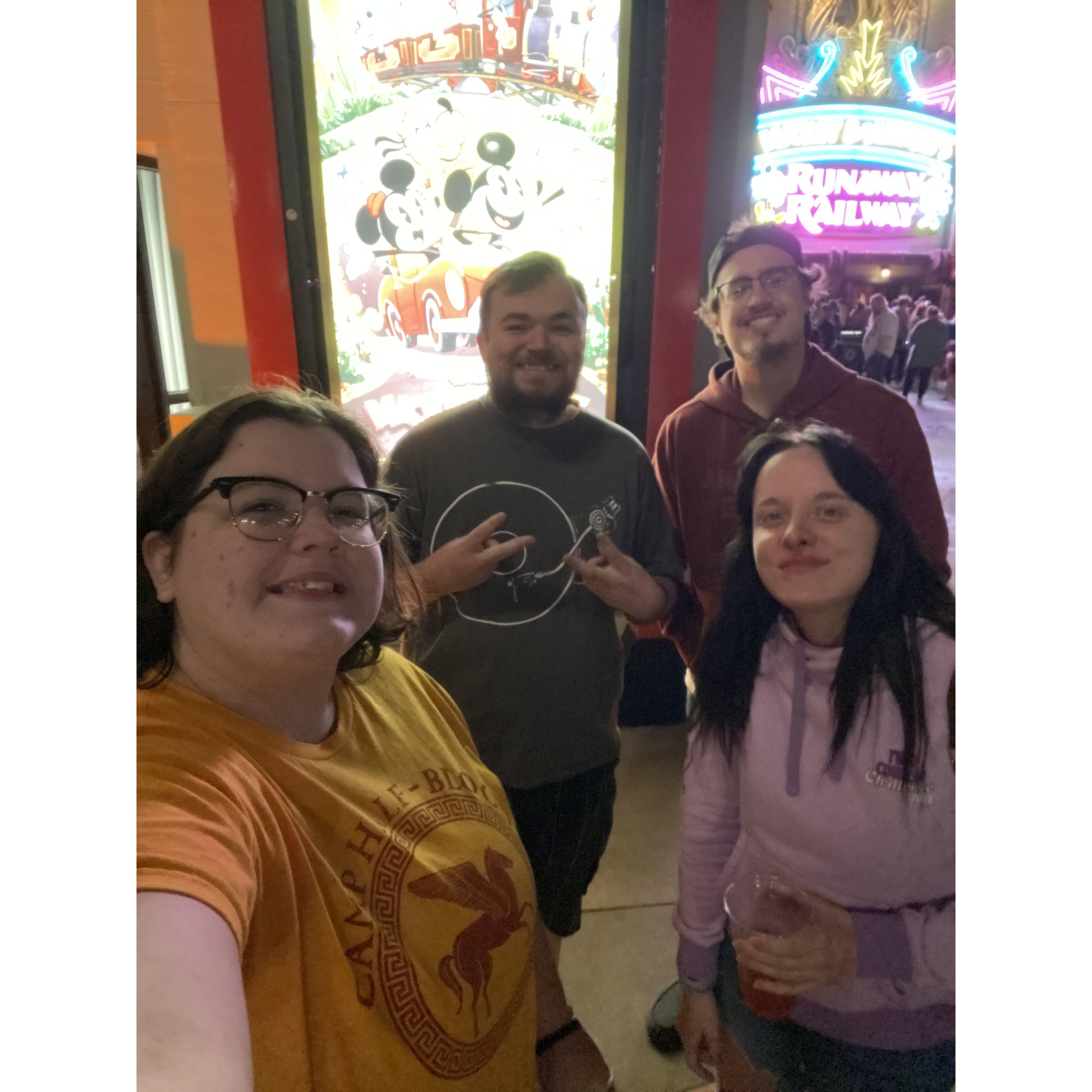 Both of us with Groomsman Aidan and his girlfriend Danielle at Hollywood Studios!