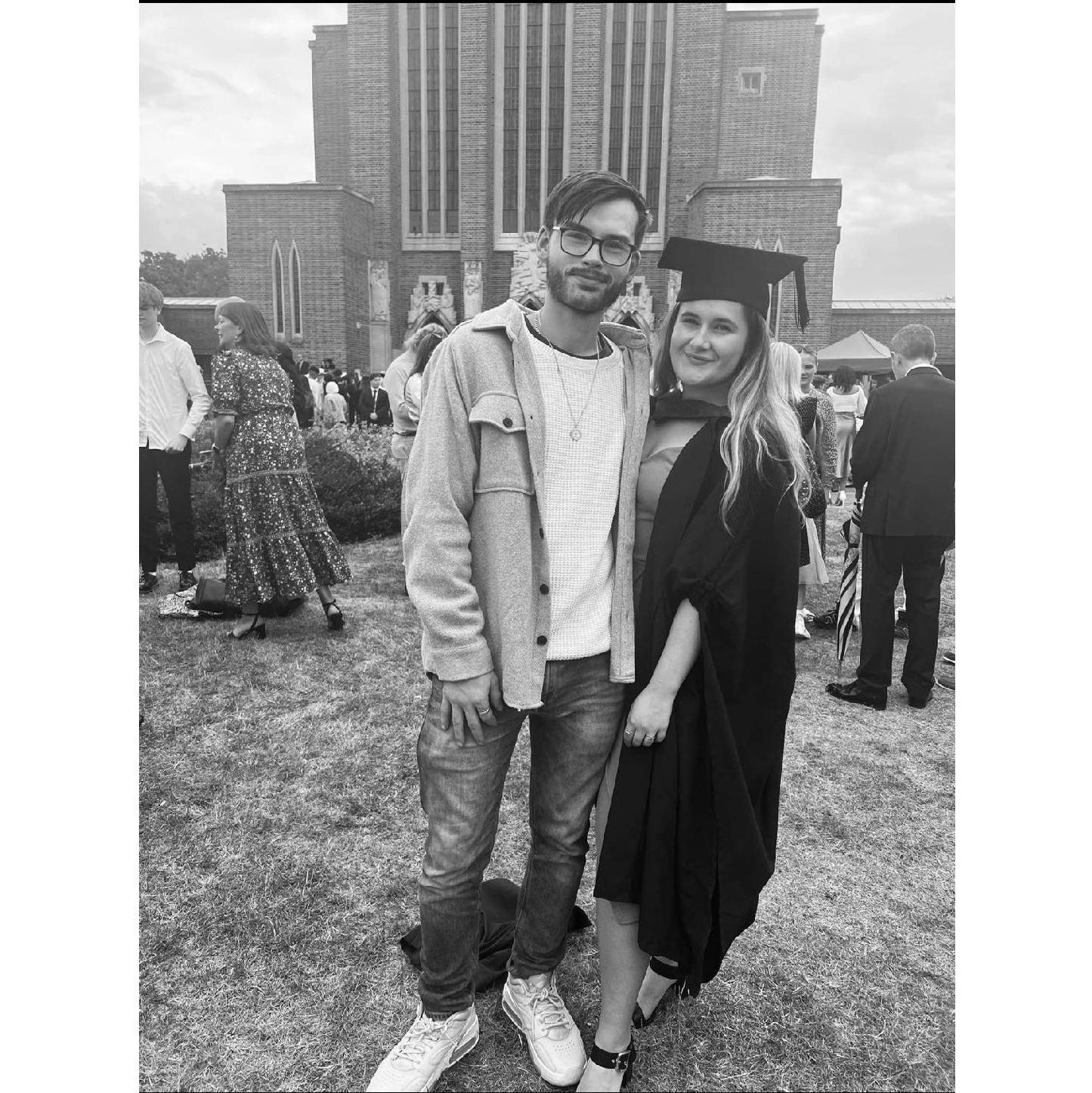 Katie's graduation day with George by her side