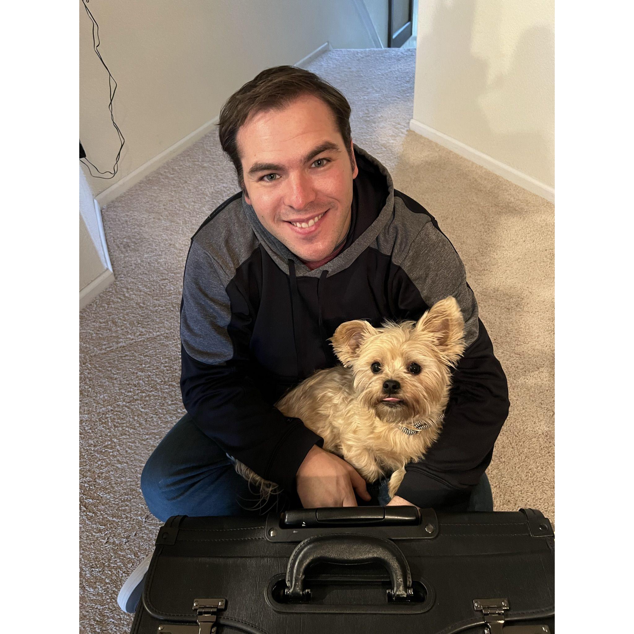 Dad getting back from a work trip