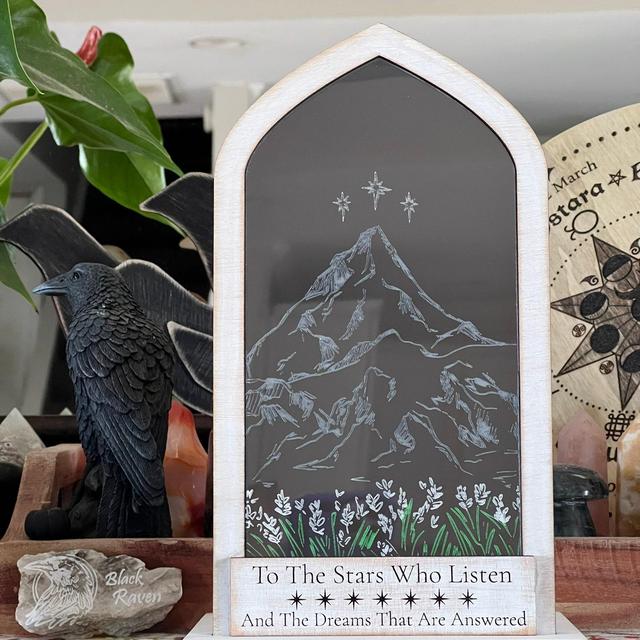 To the stars who listen wooden candle holder/ display