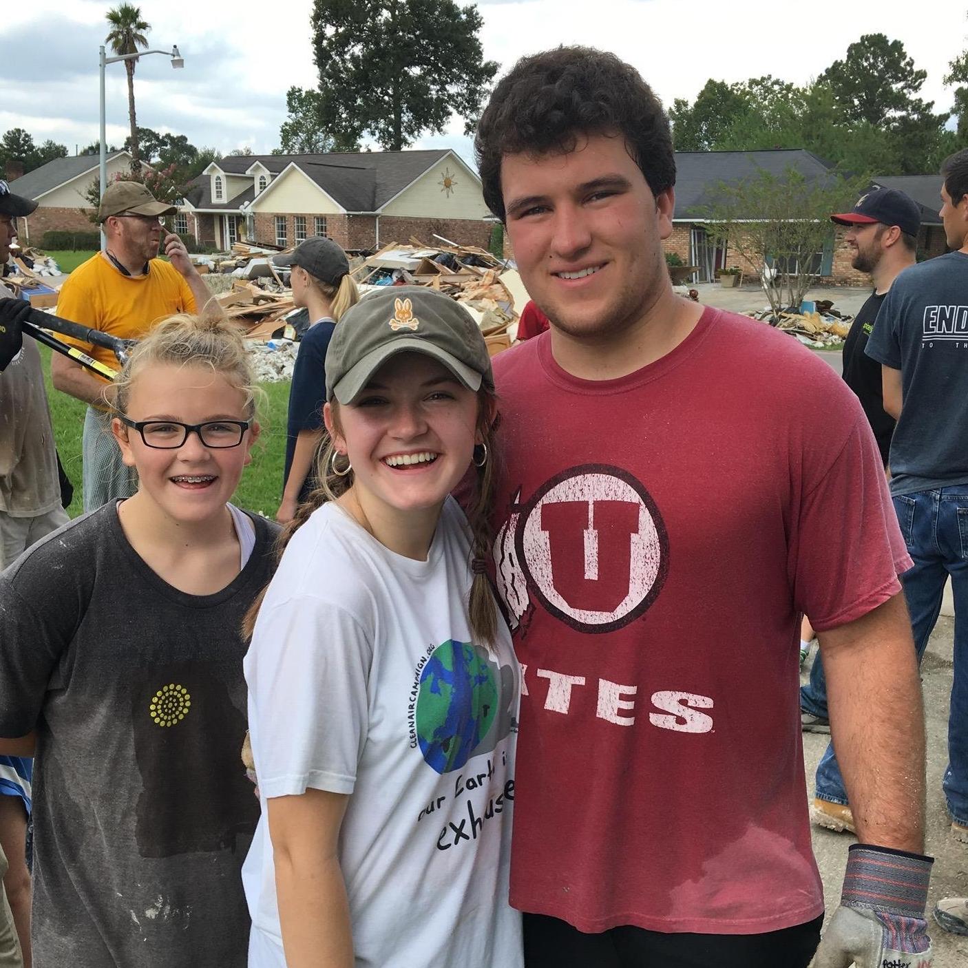 helping clean up flood damage in Lousiana.