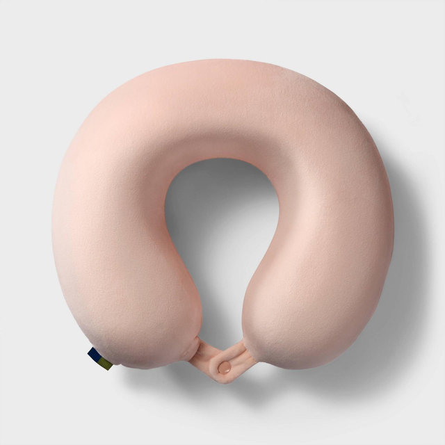 Memory Foam Travel Neck Pillow - Open Story™ Pink
