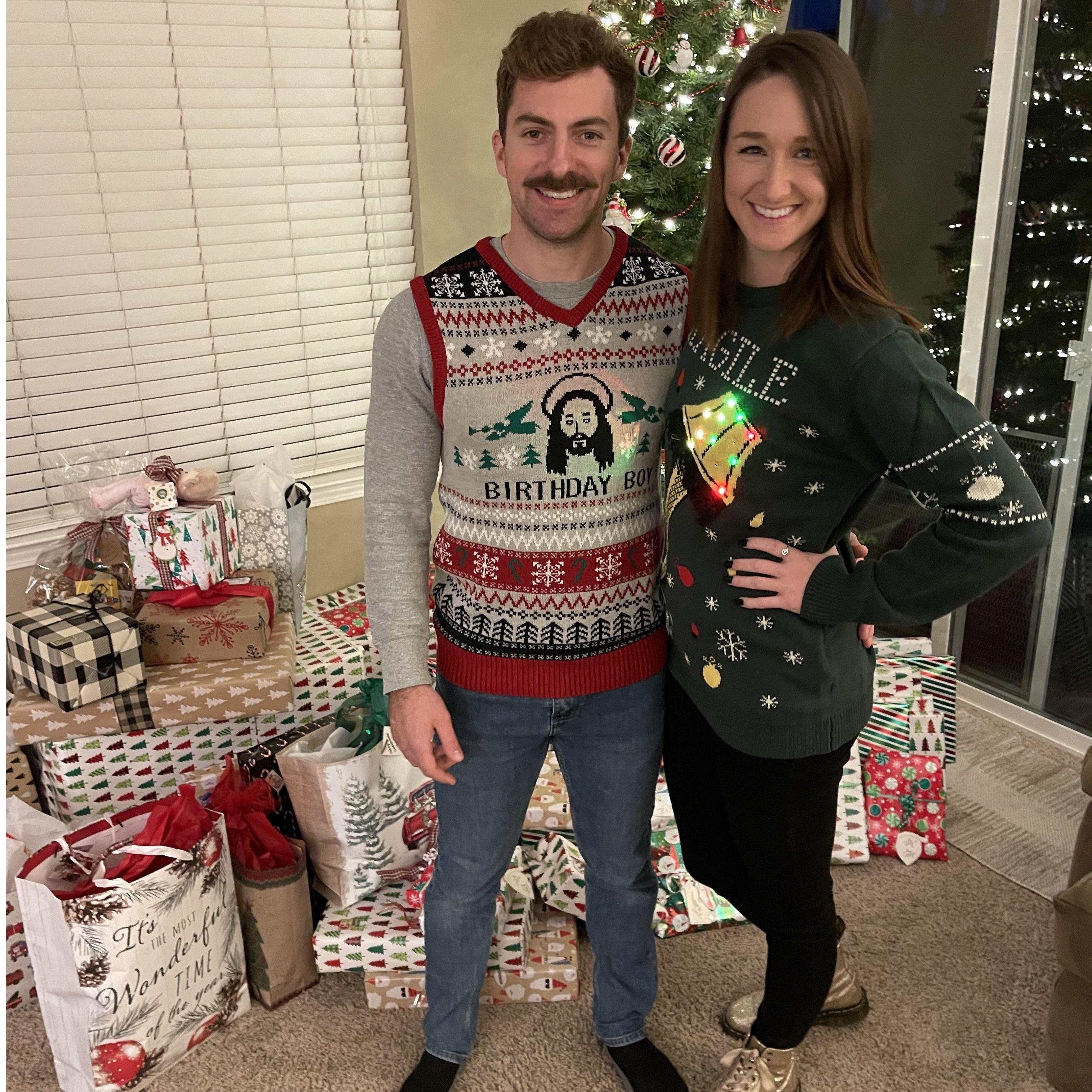 Christmas tradition. Buy your significant other an ugly christmas sweater.