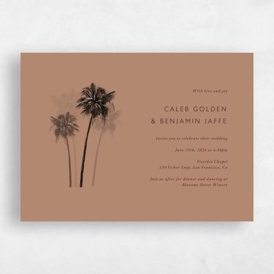 Camel, Brown Wedding Invitation - Anacostia Landscape