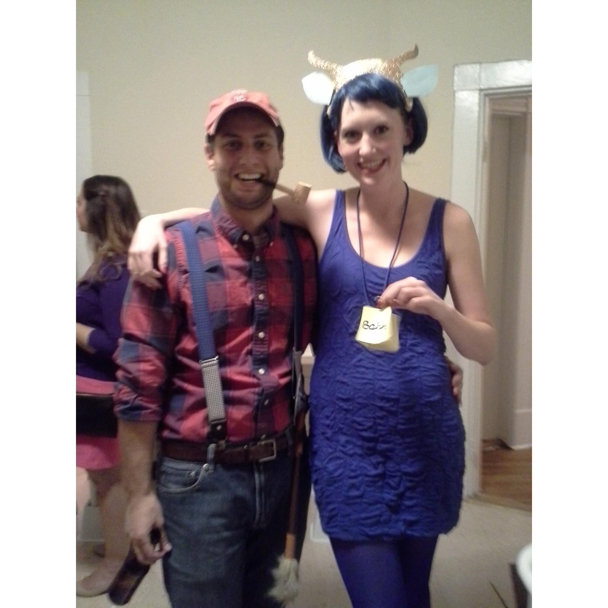 Paul Bunyan and Babe the blue ox - Halloween 2014