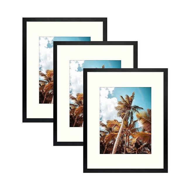 Frametory 16x20 Picture Frame for Wall, Display Picture 11x14 with Mat or 16x20 Without Mat, Gifts for Family(Black, 3 Pack)
