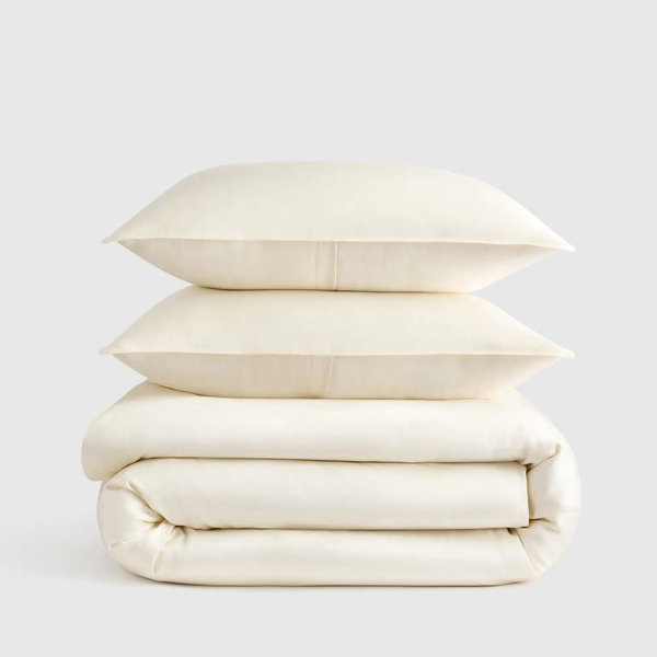 Bamboo Duvet Cover Set - Ivory, Full/Queen