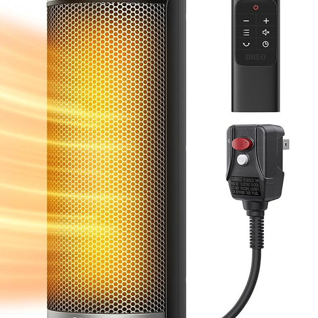 Dreo Space Heater for Bathroom and Indoor, 1500W Portable Ceramic Electric Heater, Adjustable Thermostat, 70°Oscillating, 5 Modes, Remote for Home Bedroom, 12H Timer, with ALCI Safety Plug