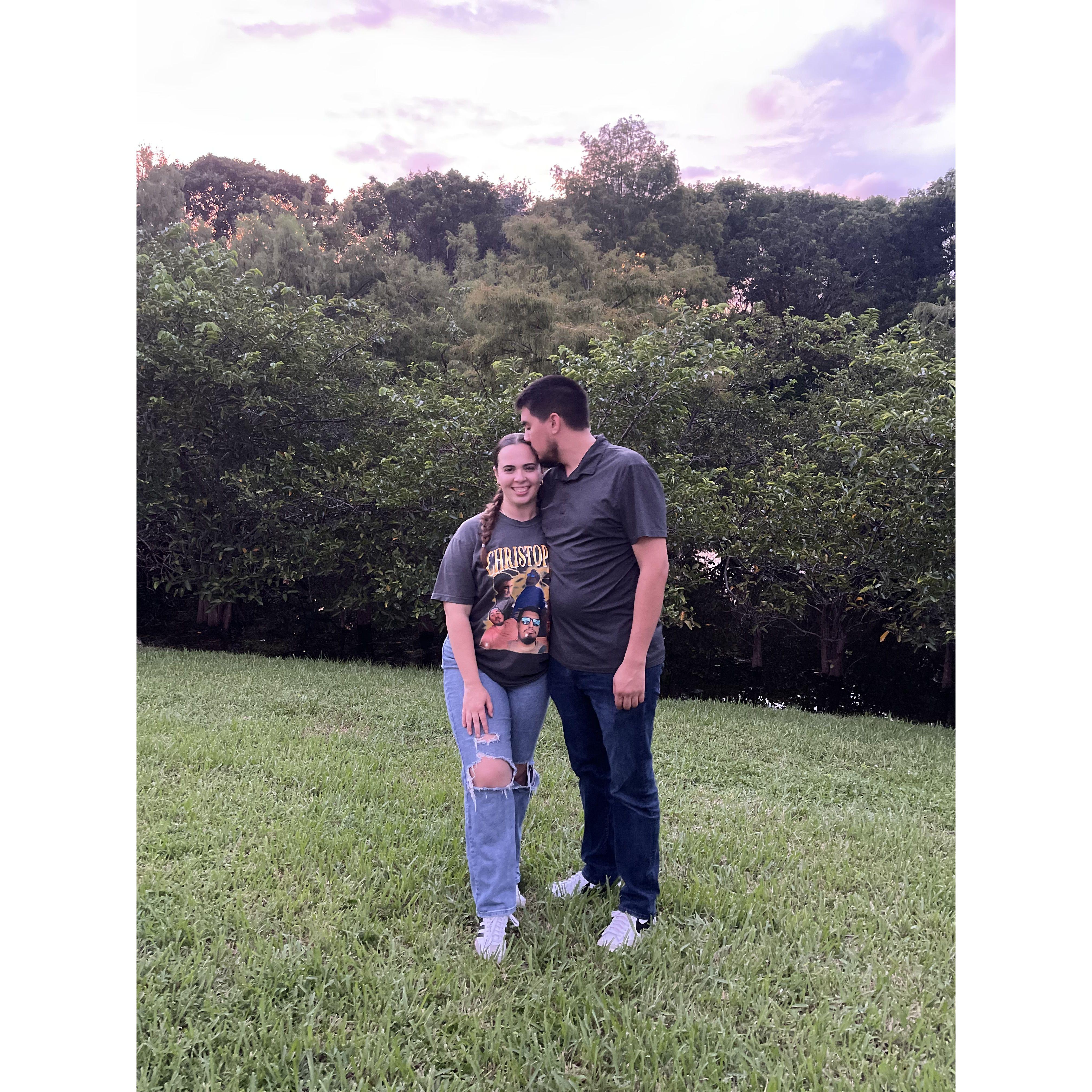 Grace’s favorite tradition is creating a new custom t-shirt every year with Christopher’s face on it for his birthday.