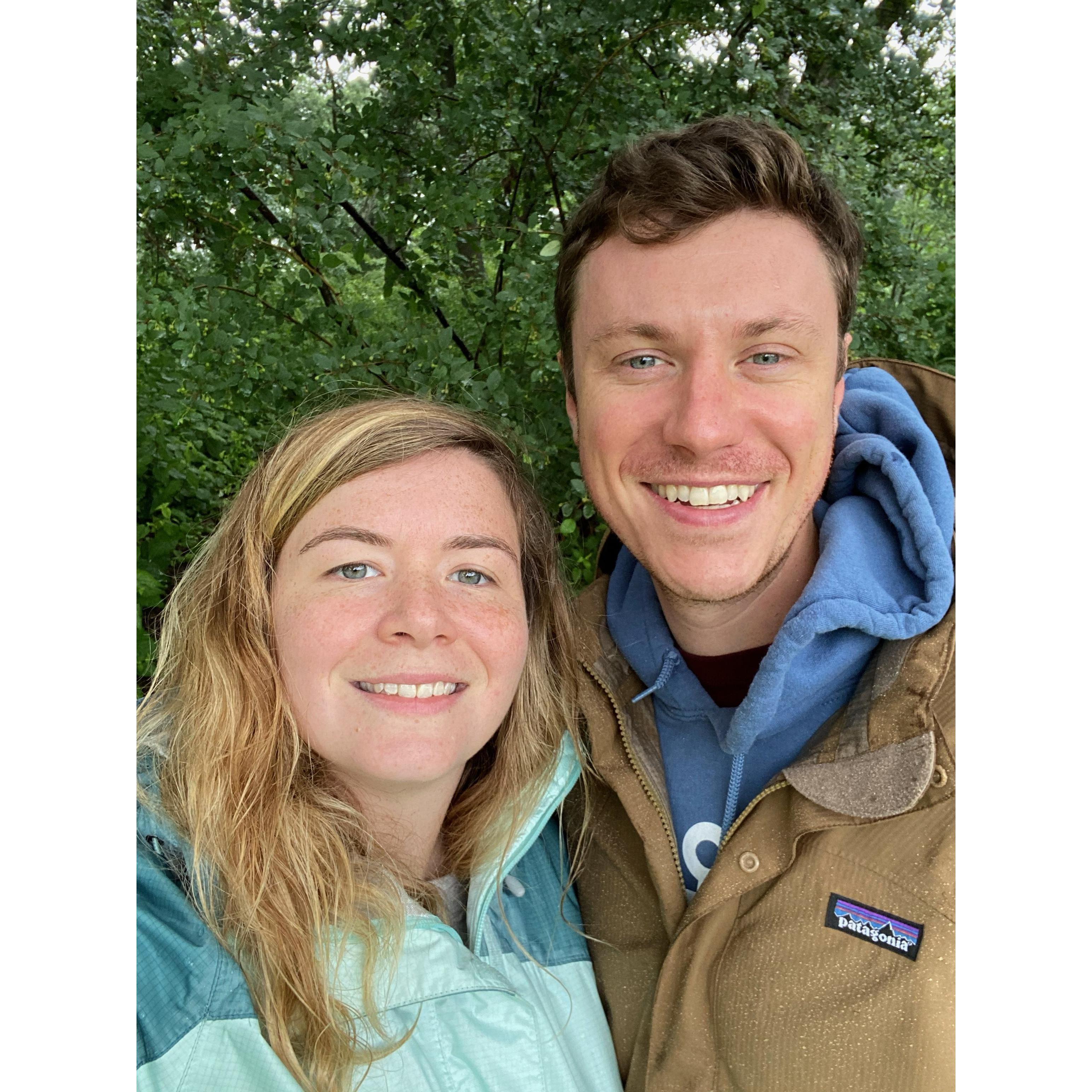 On a walk, honestly I don't remember when we took this one!