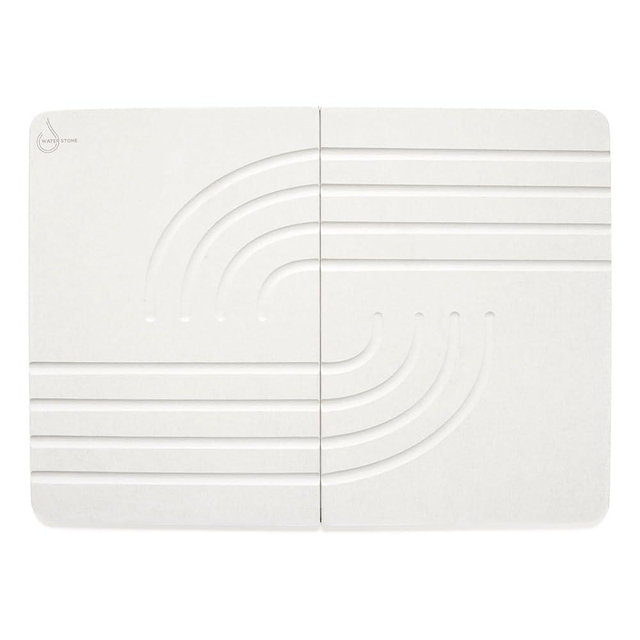 Water Stone Quick-Drying Bath Mat, Off-White – Standard Size (27.5” x 19.6”), Eco-Friendly, Non-Slip, Fast Absorbing Bathroom Rug, Soft & Comfortable