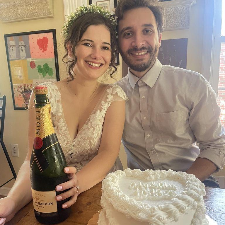 Cake and champagne at Aly's parents- surprise!!
