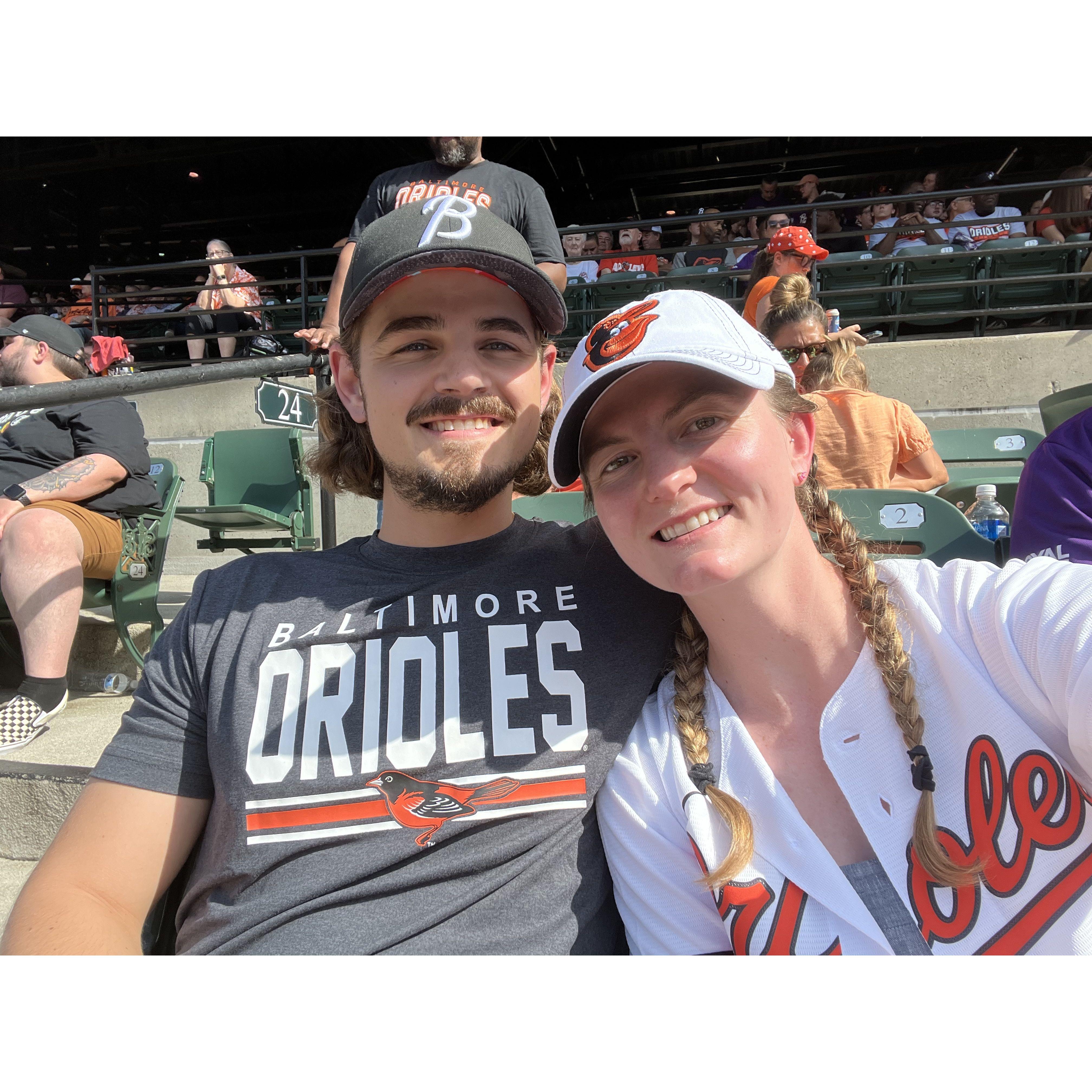 Our first Orioles game together at Camden Yards. Go sports ball!