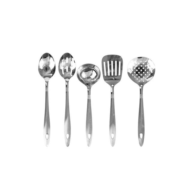 Lexi Home 5-Piece Stainless Steel Classic 14" Kitchen Utensil Set