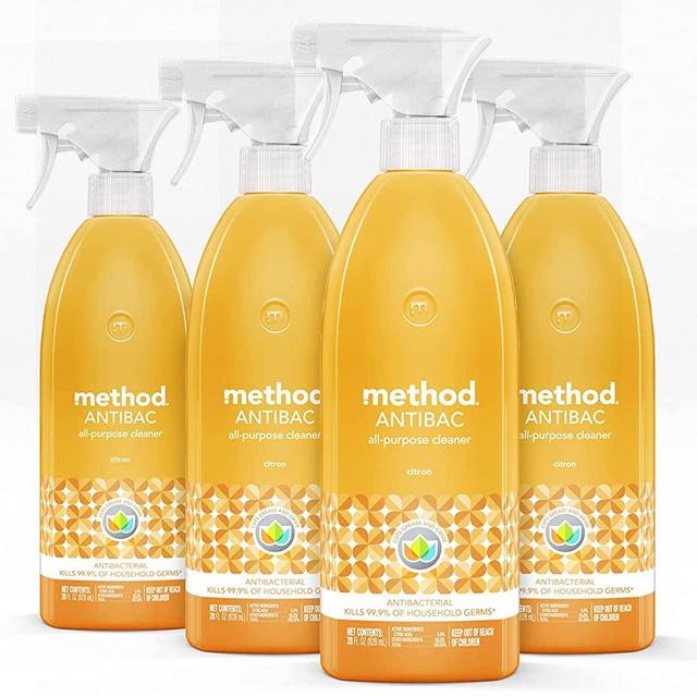 Method Antibacterial All-Purpose Cleaner, Citron, 28 Ounce, 4 count (Pack of 1) Packaging May Vary
