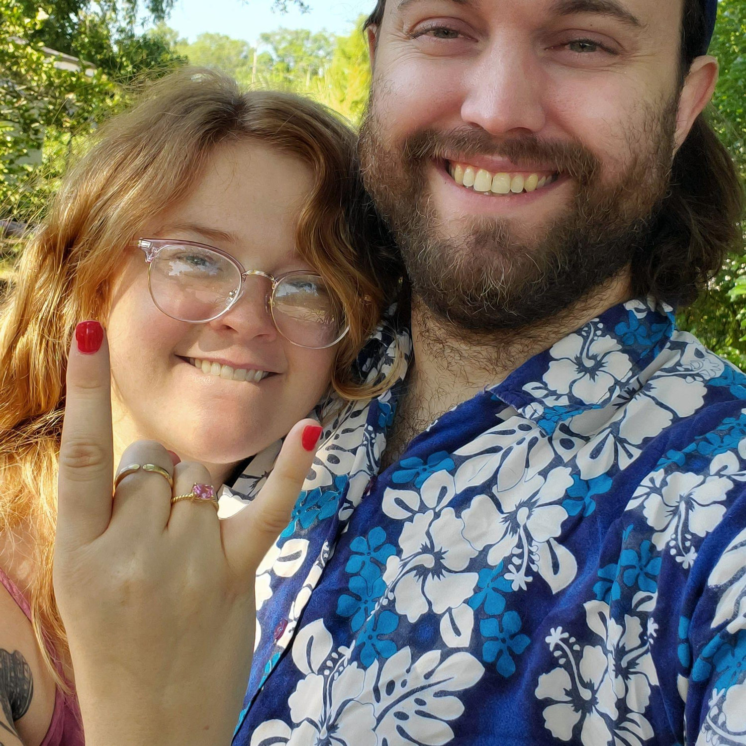 Technically yes, this is our first engagement announcement pic. Was for internal distribution only. We took some cuter ones a couple days after.