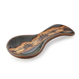 Stoneware Mountain Scene Spoon Rest