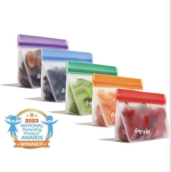 Reusable Stand-Up Storage Bags: 5-Pack