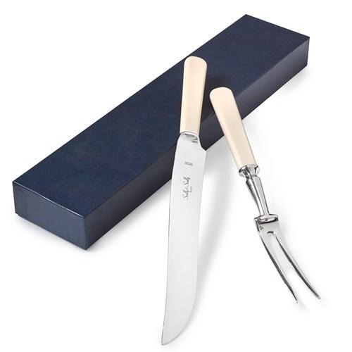 Cream Handled Carvers Set - 2 Pieces