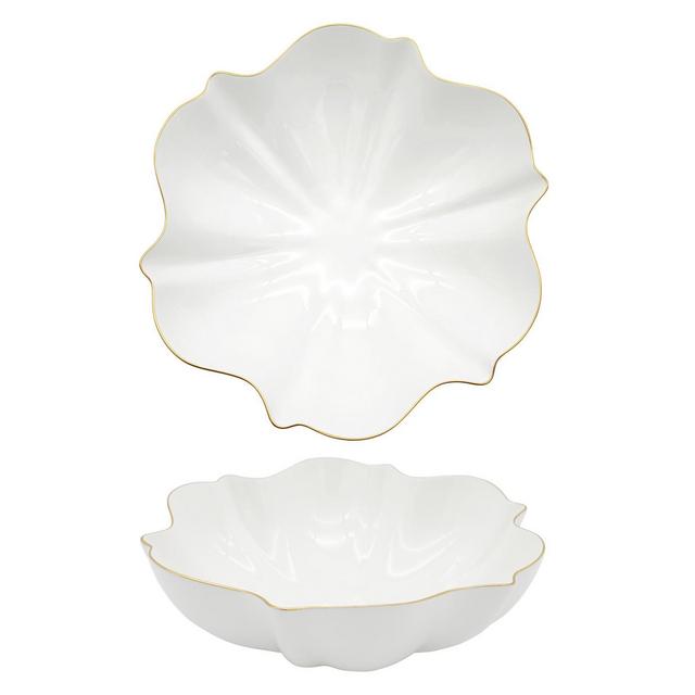 Twig New York Amelie Brushed Gold Rim Serving Bowl