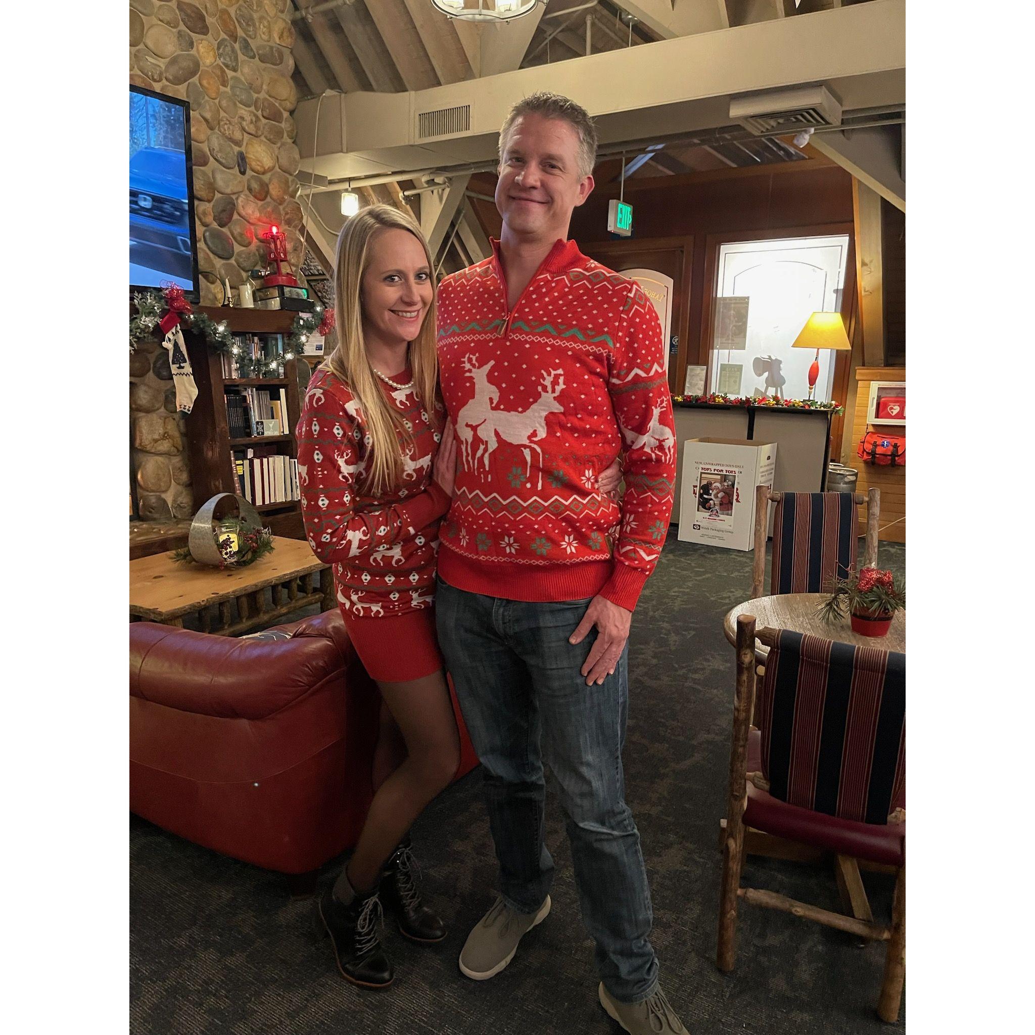 Our annual ugly sweater Christmas parties