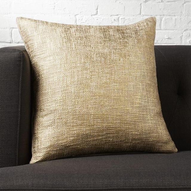 18" glitterati gold pillow with down-alternative pillow