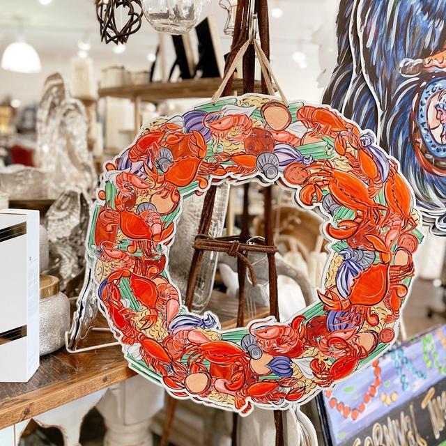 Nolabee Crawfish Wreath Door Hanger