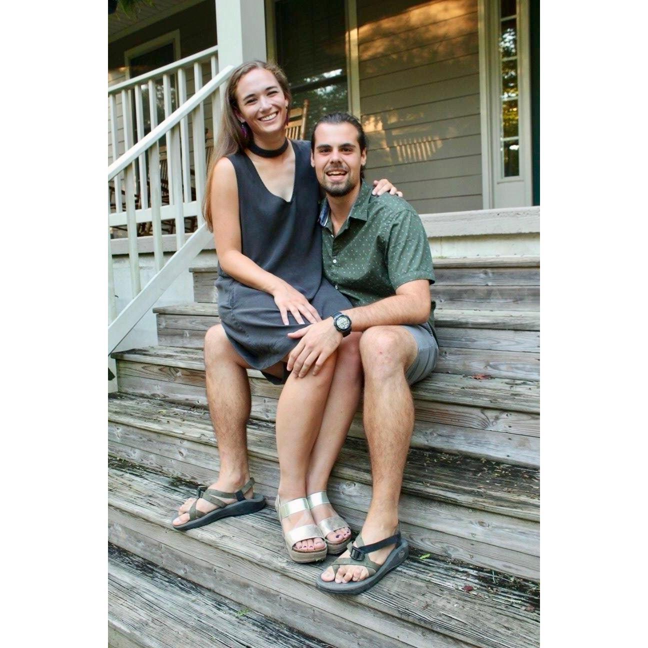 We took the same picture together every year we worked at Grace Point on the Jones' front porch. Year 4/4 (2017).