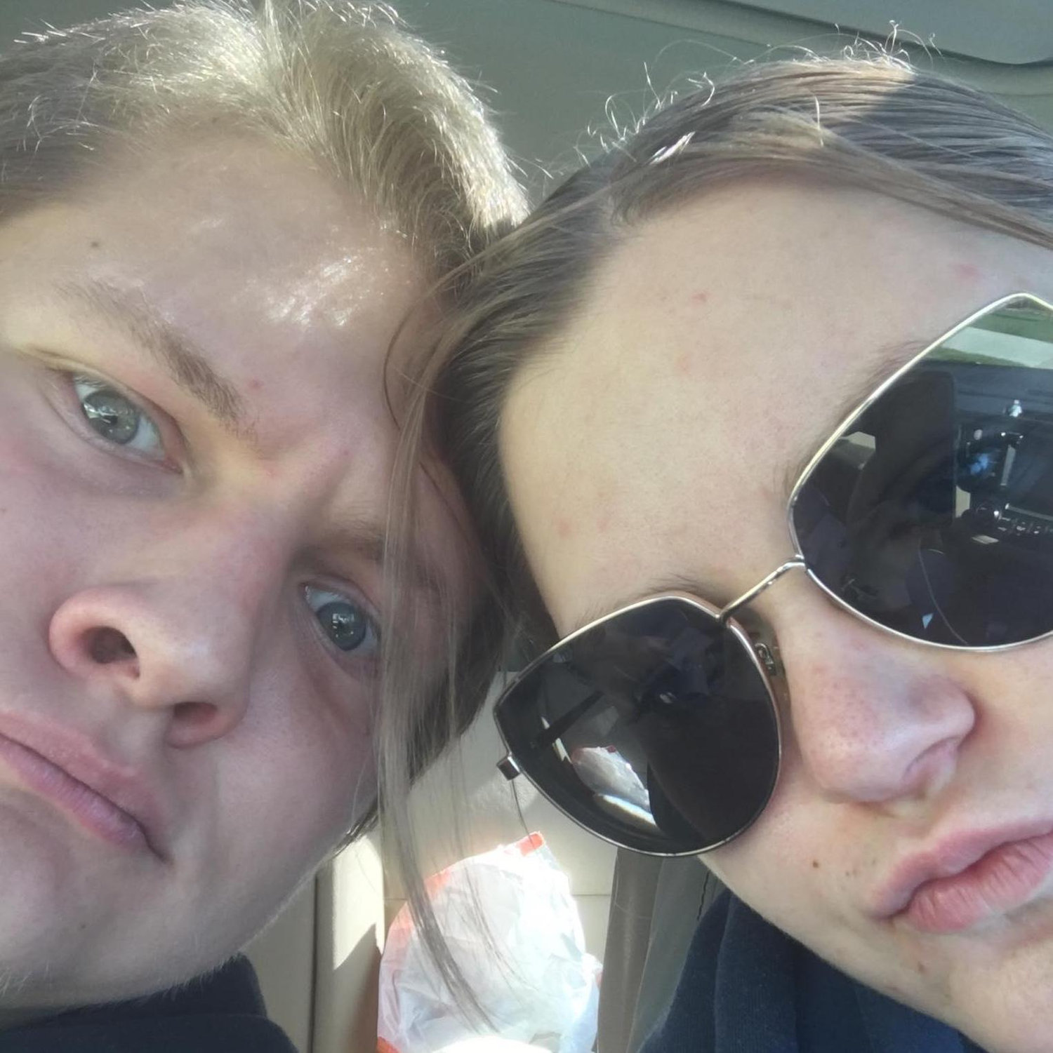 Goofy selfies on the way to work