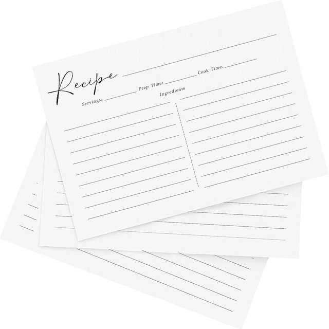 GardenCity Recipe Cards, 4x6 Recipe Cards for Bridal Shower and Weddings, Double-Sided, 50 Pack, Minimalist