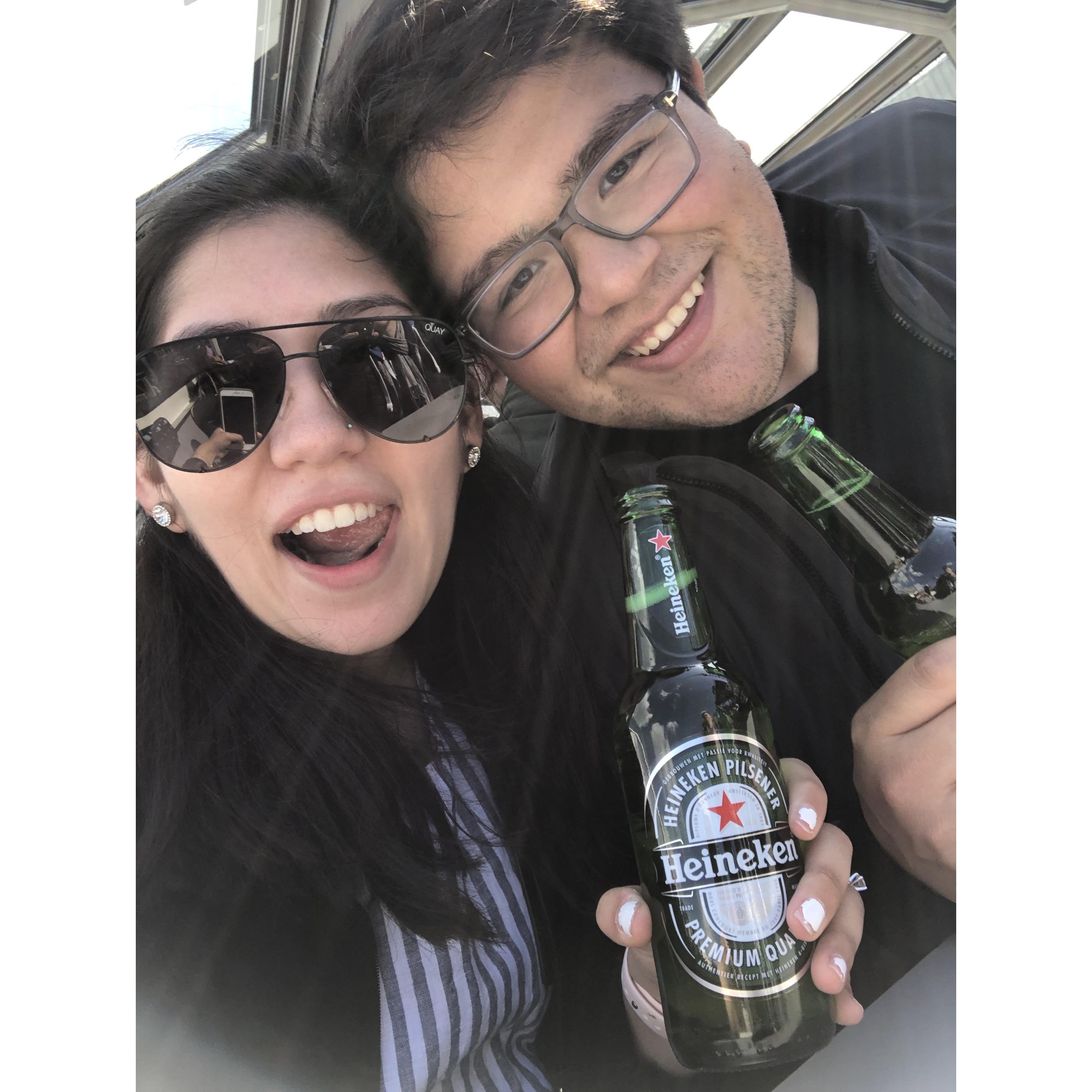 Touring the Heineken brewery in Amsterdam, Netherlands