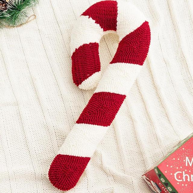 SCSQI 2024 New Christmas Pillows Candy Cane Pillow, Candy Pillows, Christmas Pillows Decorative, Cute Fluffy Plush Pillow, Winter Home Decor for Couch Sofa Bed Girls Room (A-Candy Cane)
