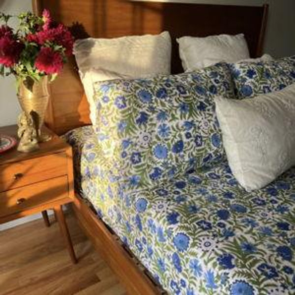 Block Print Fitted Sheet - Queen