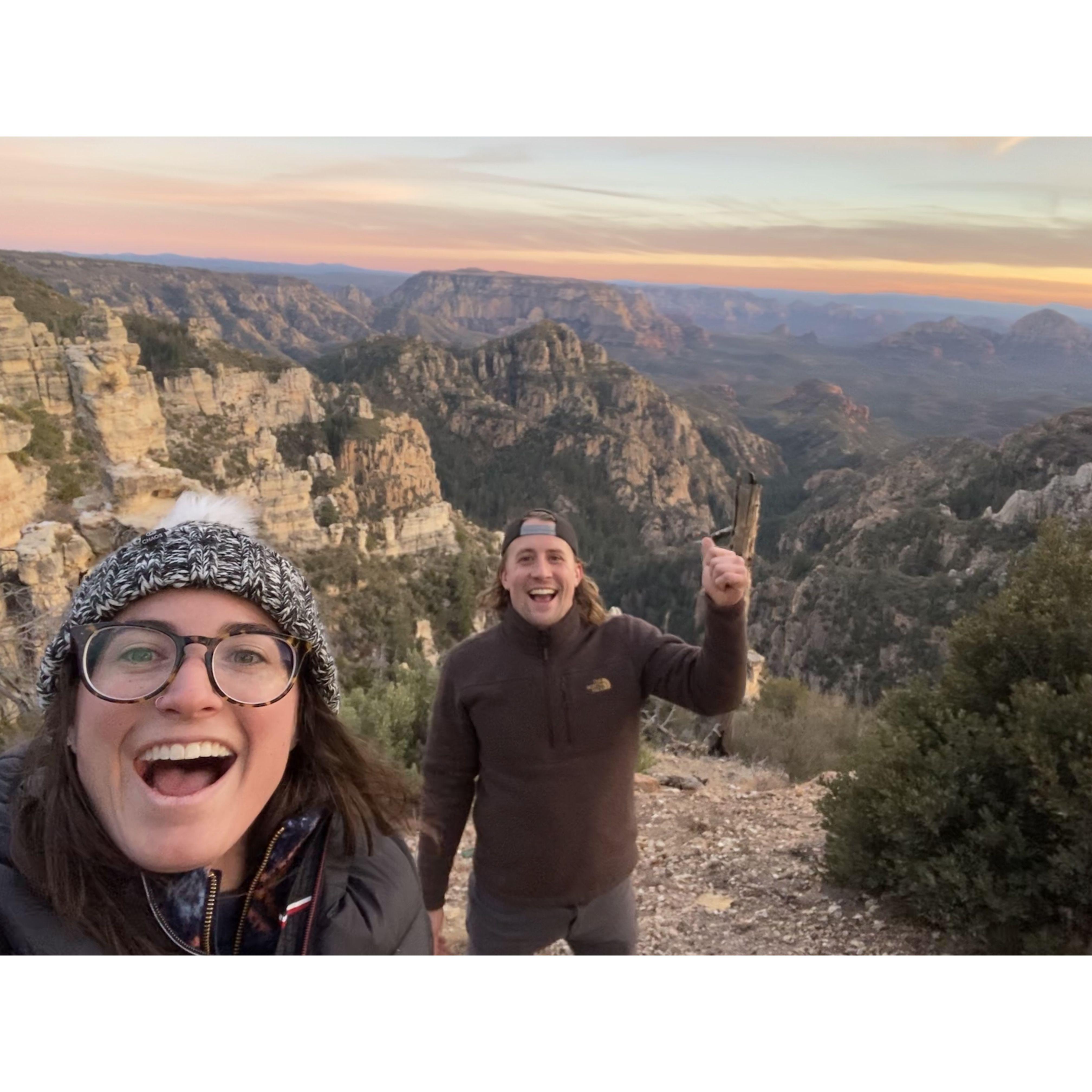 We ended up here at the Edge of the World. After gaining the trust of some locals in an intimate brewery, they kindly told us directions to a nicer location. Kelsey navigated while Dylan drove the RV back 30 miles a logging road up the mountain, this is where we camped!