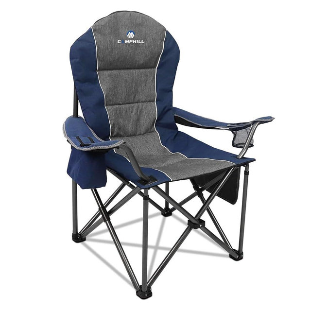 Folding Camping Chair:Oversized Portable Lawn Chairs for Adults,Outdoor Heavy Duty Padded Seats,Support 350 LBS,for Camp,Travel & Picnic