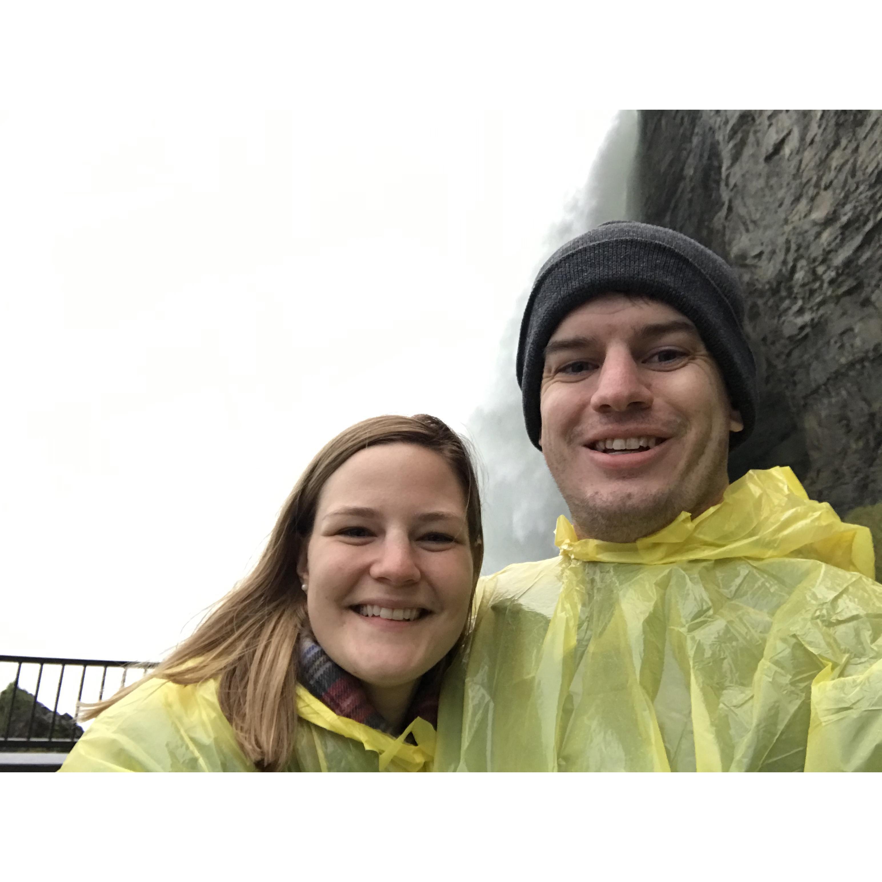 At the base of Niagara Falls at the start of our Canadian Road trip