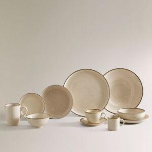 VAJILLA PORCELANA FILO ENVEJECIDO | COLOR CRUDO