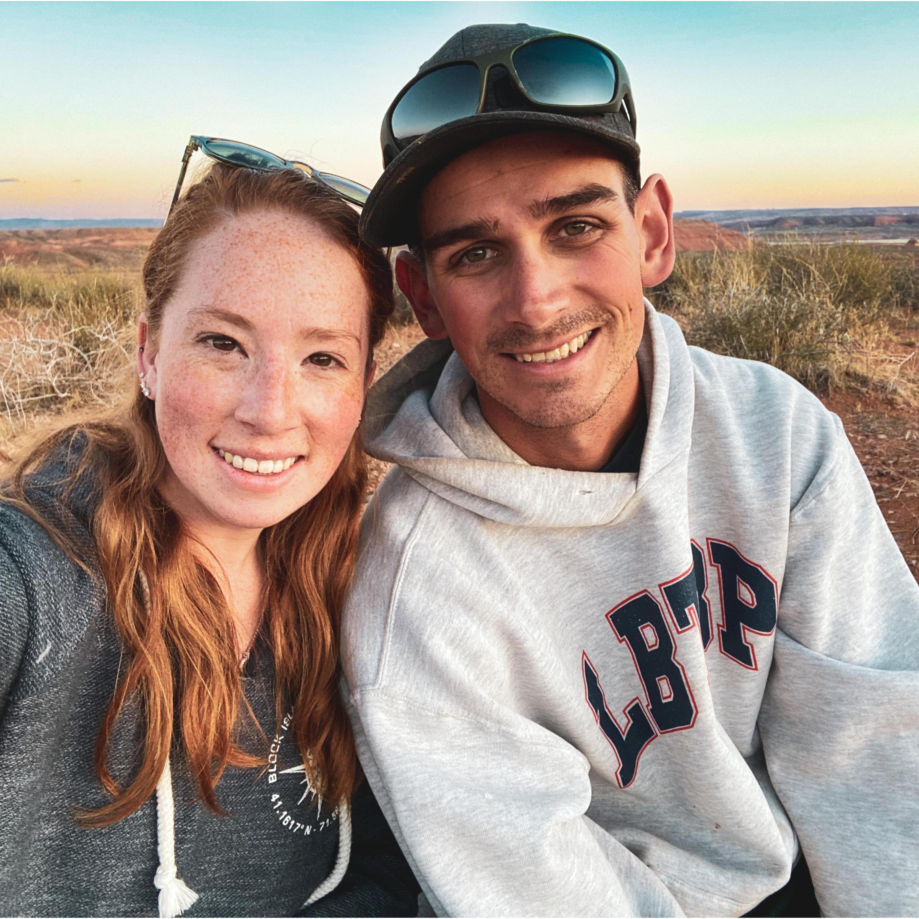 Watching the sunset in our new home state.