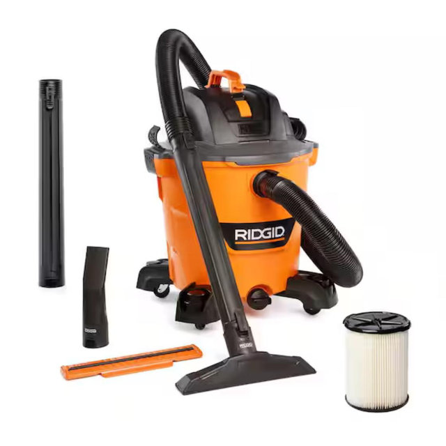 Home Depot-RIDGID 12 Gal. 5.0 Peak HP NXT Shop Vacuum Wet Dry Vac with General Debris Filter, Locking Hose and Attachments HD1200 HD1200