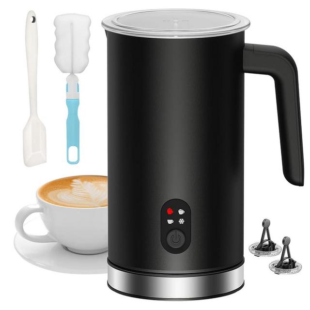 Ovetedot Milk Frother, 4-in-1 Milk Frother and Steamer, Automatic Hot and Cold Foam Maker and Milk Warmer, Electric Frother for Coffee, Latte, Cappuccino, Macchiato, Matcha(Black)