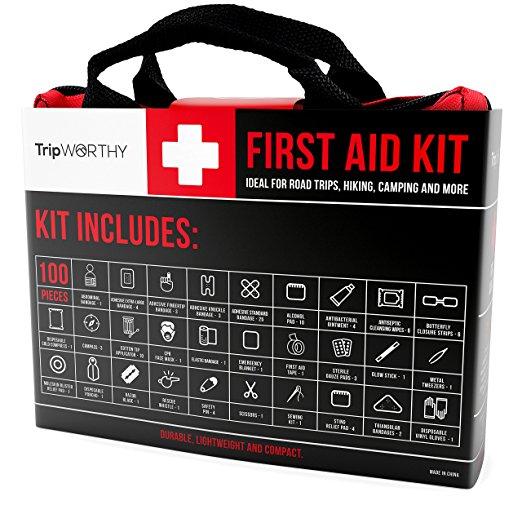 Compact First Aid Kit for Medical Emergency - for Home, Car, Camping, Hiking, Sport, Work, Office, Boat, Survival, and Traveling - Small and Lightweight First Aid Bag
