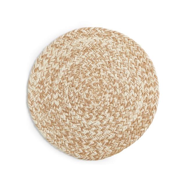 Lucky Brand Tan Chevron Round Placemat, Created for Macy's