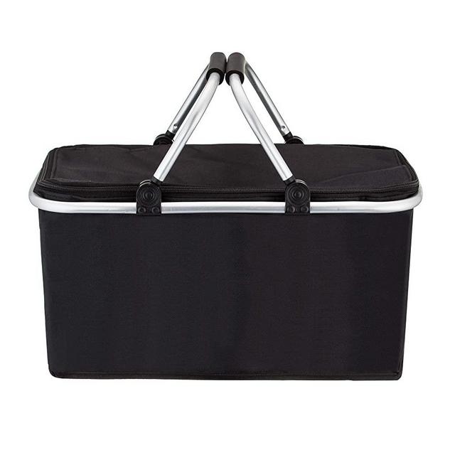 CYKJ Double Hands Large Size Picnic Basket Insulated- Strong Aluminum Frame -Waterproof Lining - Collapsible Design for Easy Storage - Take it Camping, Picnicking