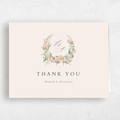 Linen, Beige Wedding Thank You - Dinan Landscape