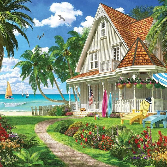 White Mountain Beach House - 1000 Piece Jigsaw Puzzle