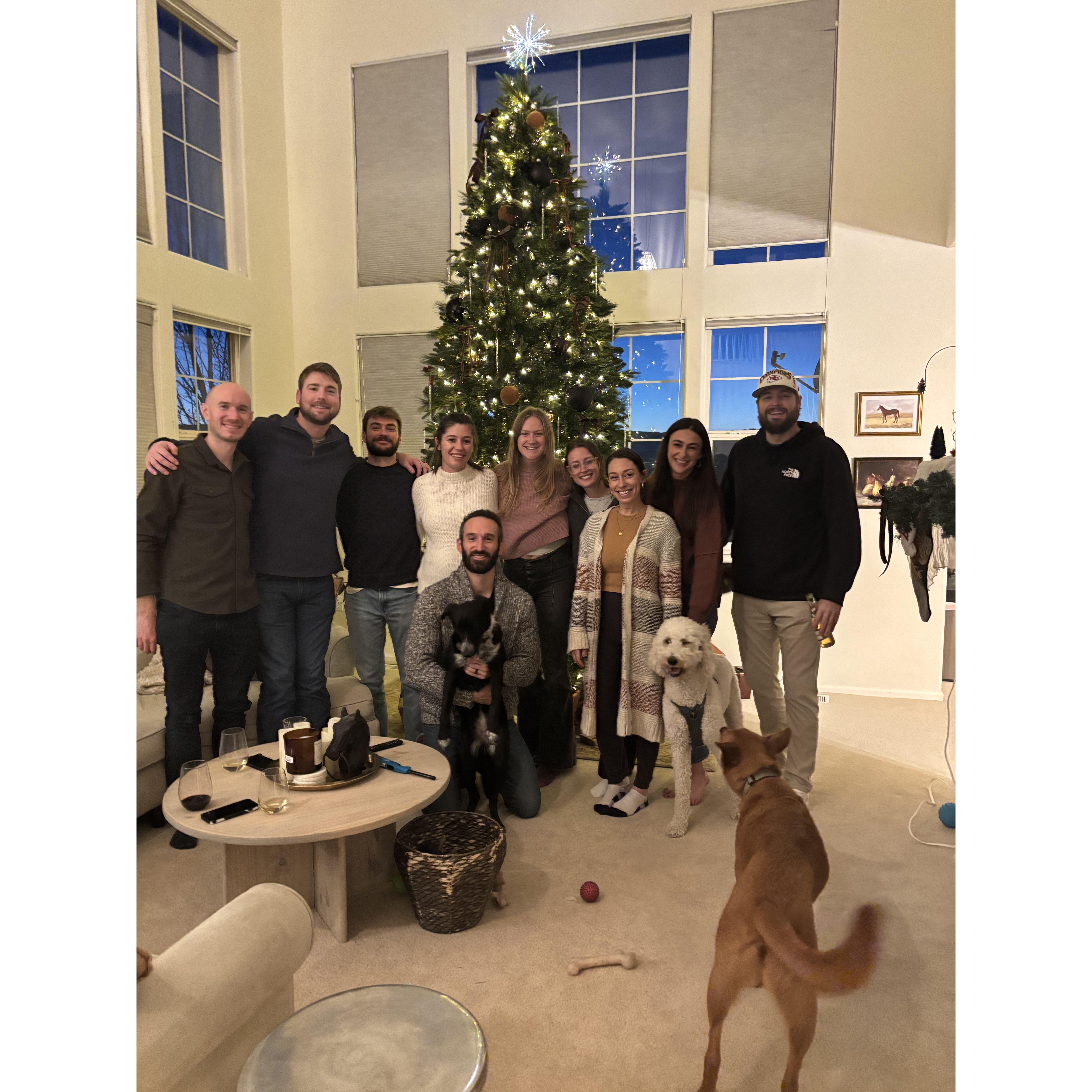 Another Thanksgiving with the crew at our house! That tree! :)