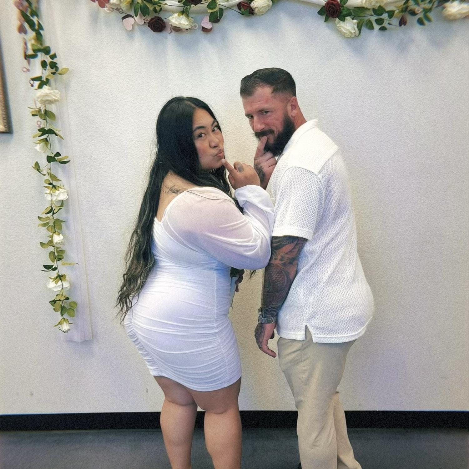 Sean’s favorite picture of us at our courthouse wedding 😏