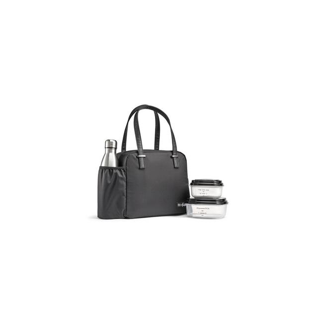 Fit & Fresh Laketown Lunch Tote with Containers and SS Water Bottle - Black