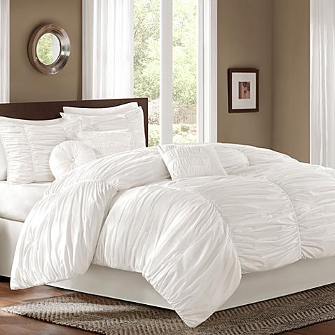 Sidney 6-7-Piece Comforter Set in White (QUEEN)