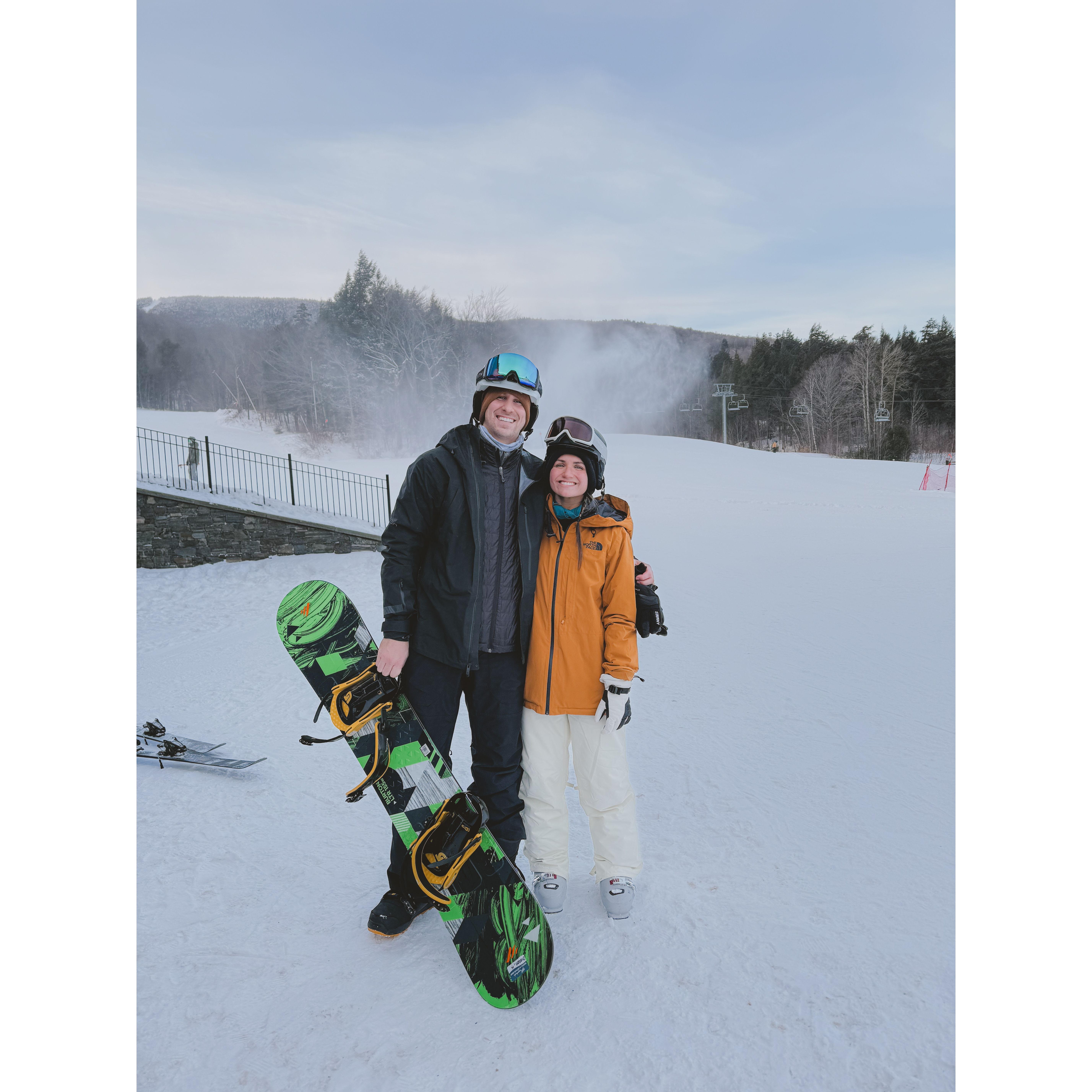 First ski/snowboard trip together! (Sugarbush Ski Resort, VT - January 2024)